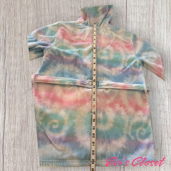 Saint Eve Swim Girls 3 Tie Dye Unicorn Hooded Pool Home Robe Sz 5 6 - Picture 4 of 6